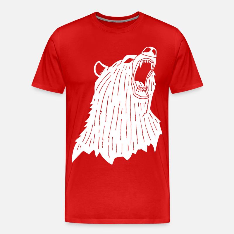 Wütender Eisbär - Männer Premium Bio T-Shirt - Rot