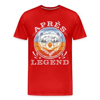 Apres Legend - Apres Ski Shirt - Männer Premium Bio T-Shirt - Rot - Vorne - Damien (186cm)