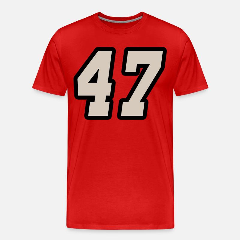 Nummer siebenundvierzig 47 - Männer Premium Bio T-Shirt - Rot
