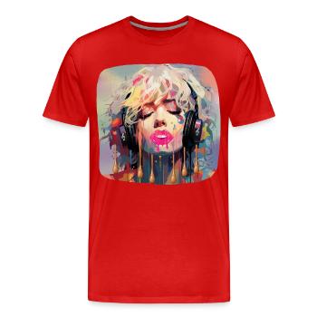 Pop Art & Musique - T-shirt bio Premium Homme - rouge - Devant - Damien (186cm)