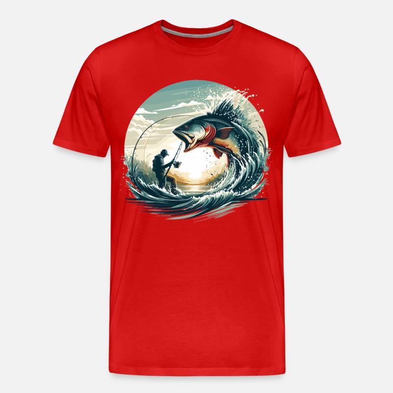 Angeln Angler Dynamik Geschenk - Männer Premium Bio T-Shirt - Rot
