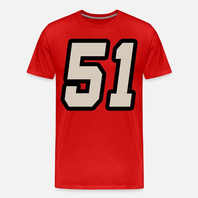 Nummer einundfünfzig 51 - Männer Premium Bio T-Shirt - Rot