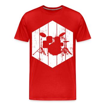 Drum Set Drawing - Men's Premium Organic T-Shirt - red - Front - Damien (186cm)