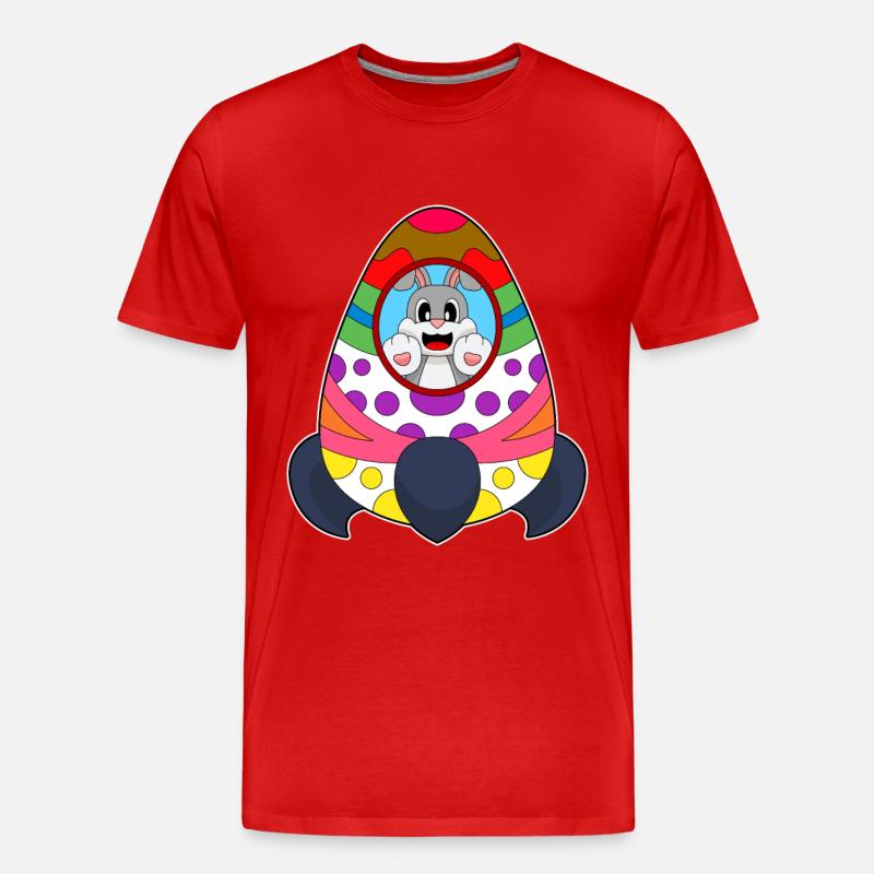 Rabbit Easter Rocket - T-shirt bio Premium Homme - rouge