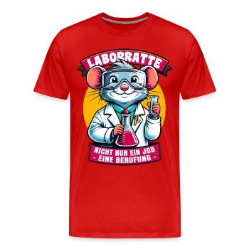 Laborratte – Chemie Humor mit Berufung - Männer Premium Bio T-Shirt - Rot - Vorne - Damien (186cm)