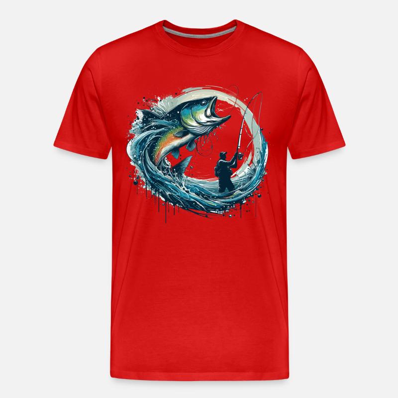 Angeln dynamisch Geschenk - Männer Premium Bio T-Shirt - Rot