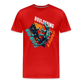 Bouldern Gecko Seil? Geschenk - Männer Premium Bio T-Shirt - Rot - Vorne - Damien (186cm)