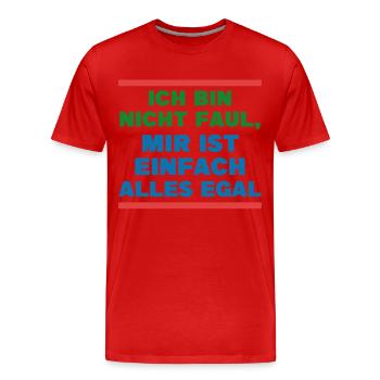 Je ne me soucie pas de l’énoncé d’attitude - T-shirt bio Premium Homme - rouge - Devant - Damien (186cm)