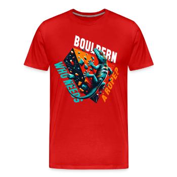 Bouldern Gecko Seil? Geschenk - Männer Premium Bio T-Shirt - Rot - Vorne - Damien (186cm)