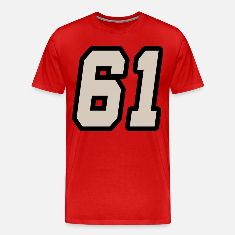 Nummer einundsechzig 61 - Männer Premium Bio T-Shirt - Rot