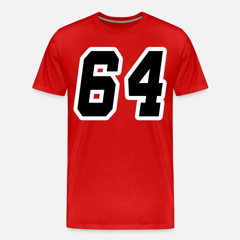 Nummer vierundsechzig 64 - Männer Premium Bio T-Shirt - Rot
