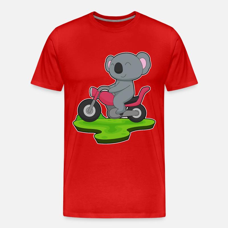 Koala Motorrad - Männer Premium Bio T-Shirt - Rot