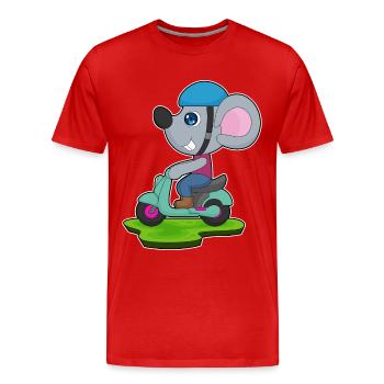 Trottinette souris - T-shirt bio Premium Homme - rouge - Devant - Damien (186cm)