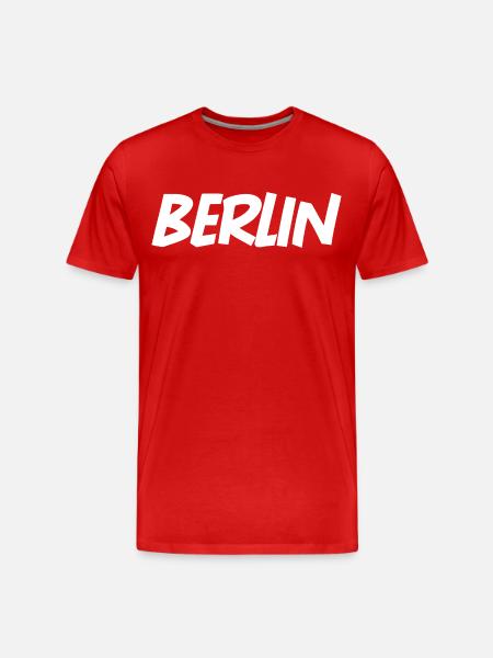 Berlin Schriftzug - Männer Premium Bio T-Shirt - Rot