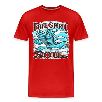 Erstaunlicher Himmelsvogel mit freiem Geist und Seele - Männer Premium Bio T-Shirt - Rot - Vorne - Damien (186cm)