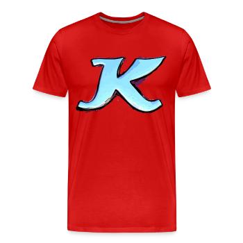 Letter K - Men's Premium Organic T-Shirt - red - Front - Damien (186cm)