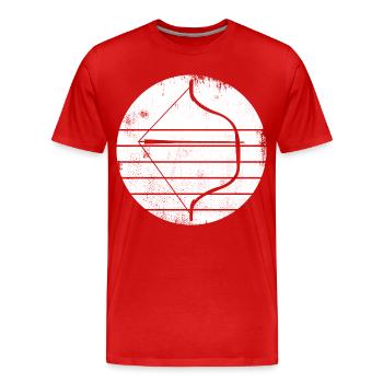 Croquis d’arc et de flèche - T-shirt bio Premium Homme - rouge - Devant - Damien (186cm)