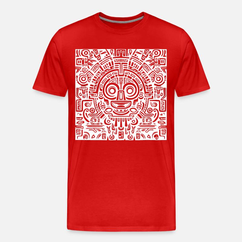 Inka, Azteken, Maya Muster, Artwork - Männer Premium Bio T-Shirt - Rot