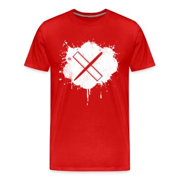 Stift Lineal - Männer Premium Bio T-Shirt - Rot - Vorne - Damien (186cm)