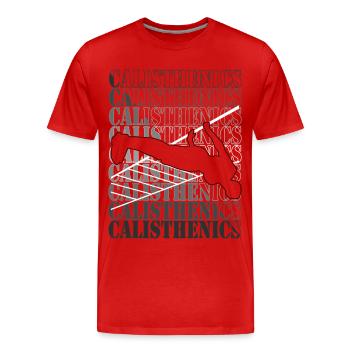 Calisthenics Pattern – Street Workout Design - Männer Premium Bio T-Shirt - Rot - Vorne - Damien (186cm)