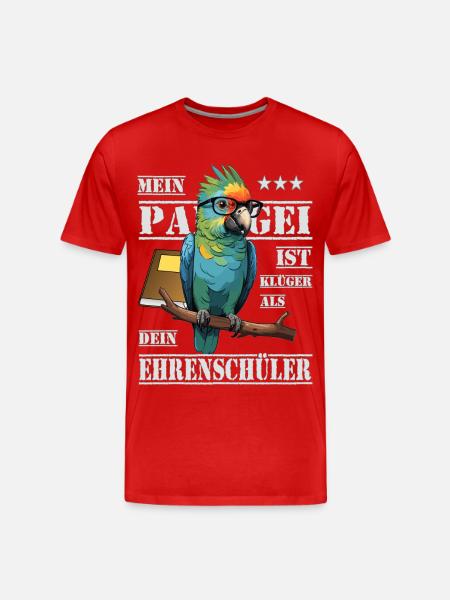 Mon perroquet est plus intelligent... - T-shirt bio Premium Homme - rouge