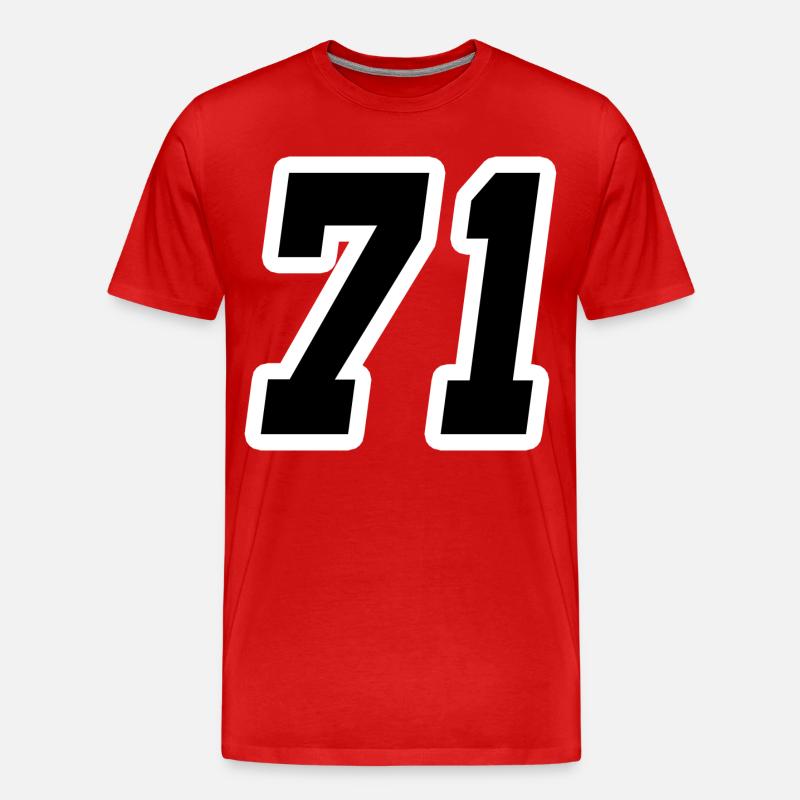 Nummer einundsiebzig 71 - Männer Premium Bio T-Shirt - Rot