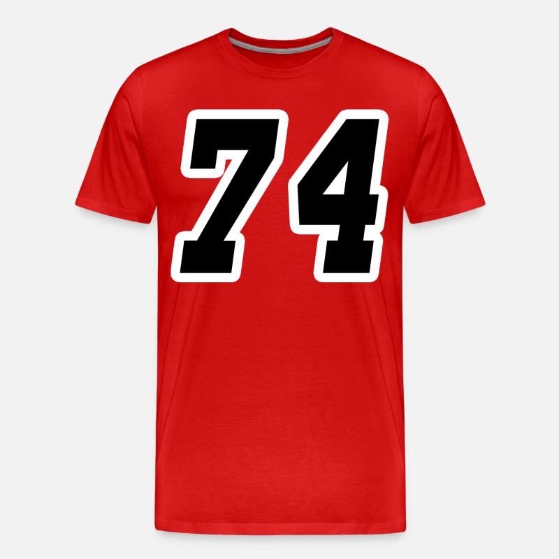 Nummer vierundsiebzig 74 - Männer Premium Bio T-Shirt - Rot