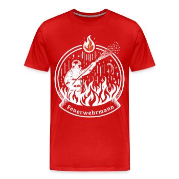 feuerwehrmann freiwillige feuerwehr verein feuer - Männer Premium Bio T-Shirt - Rot - Vorne - Damien (186cm)