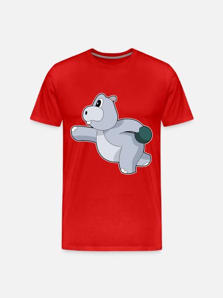 Hippo Bowling Bowling Ball - Men's Premium Organic T-Shirt - red