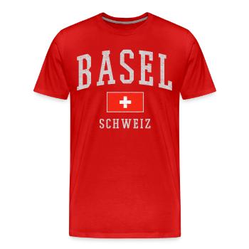 Bâle - T-shirt bio Premium Homme - rouge - Devant - Damien (186cm)
