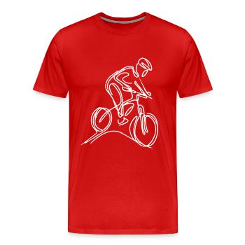 Croquis de vététiste - T-shirt bio Premium Homme - rouge - Devant - Damien (186cm)