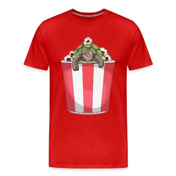 Maïs soufflé tortue - T-shirt bio Premium Homme - rouge - Devant - Damien (186cm)