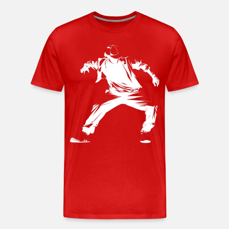 Breakdancer Grafik - Männer Premium Bio T-Shirt - Rot