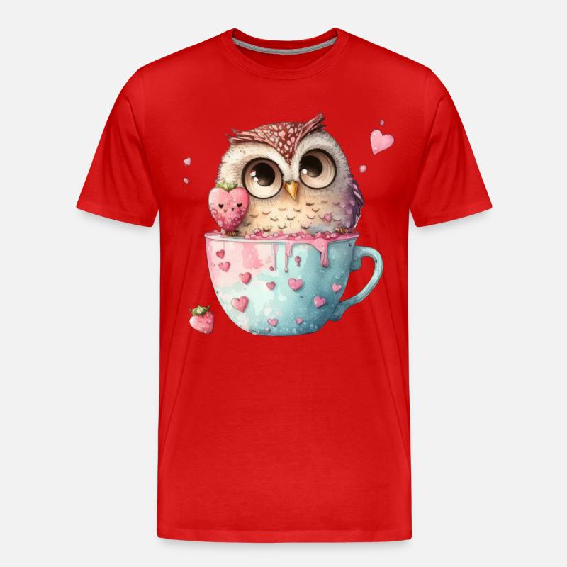 Eule Eulen - Männer Premium Bio T-Shirt - Rot