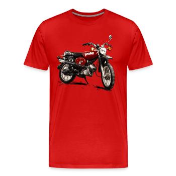 Moto S51 Enduro Simson - T-shirt bio Premium Homme - rouge - Devant - Damien (186cm)