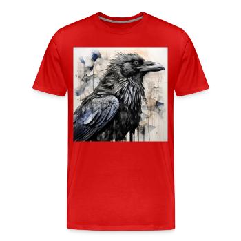 Le Corbeau Noir - T-shirt bio Premium Homme - rouge - Devant - Damien (186cm)