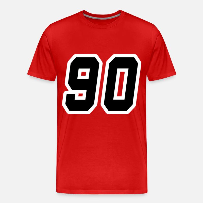 Nummer neunzig 90 - Männer Premium Bio T-Shirt - Rot