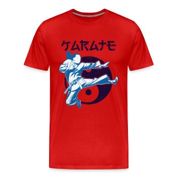 karate - Men's Premium Organic T-Shirt - red - Front - Damien (186cm)