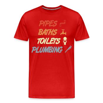 Plomberie - T-shirt bio Premium Homme - rouge - Devant - Damien (186cm)