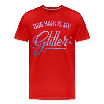Les poils de chien sont mes paillettes - T-shirt bio Premium Homme - rouge - Devant - Damien (186cm)