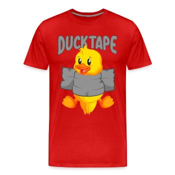Duck Tape | Entenküken mit Duct Tape - Männer Premium Bio T-Shirt - Rot - Vorne - Damien (186cm)