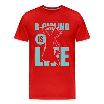 Breakdance Girl - Men's Premium Organic T-Shirt - red - Front - Damien (186cm)