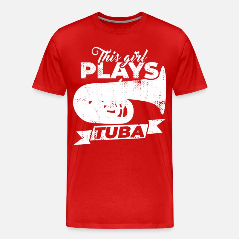 Tuba Mädchen - Männer Premium Bio T-Shirt - Rot