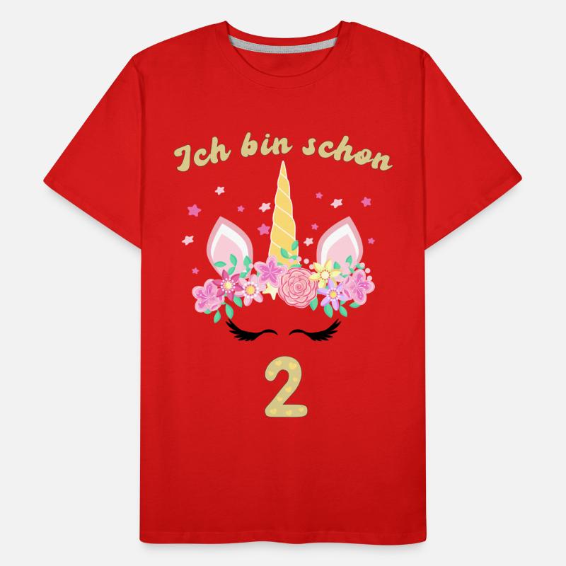 Ich bin schon 2 - Einhorn Männer Premium Bio T-Shirt