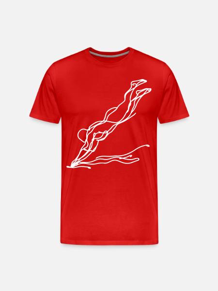 Swimmer Girl Sketch - Men's Premium Organic T-Shirt - red