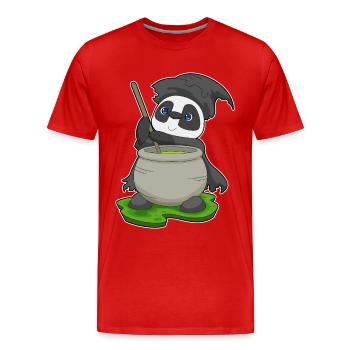 Panda Witch Potion - Men's Premium Organic T-Shirt - red - Front - Damien (186cm)