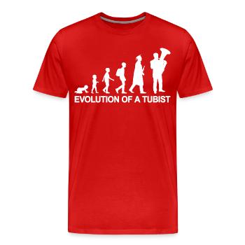 Development from child to tuba player - Men's Premium Organic T-Shirt - red - Front - Damien (186cm)