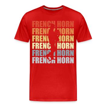 Retro Horn - Männer Premium Bio T-Shirt - Rot - Vorne - Damien (186cm)