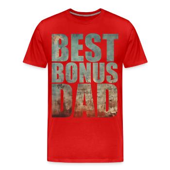 Best Bonus Dad - Men's Premium Organic T-Shirt - red - Front - Damien (186cm)