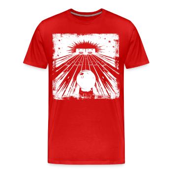 Bowling Center - Männer Premium Bio T-Shirt - Rot - Vorne - Damien (186cm)